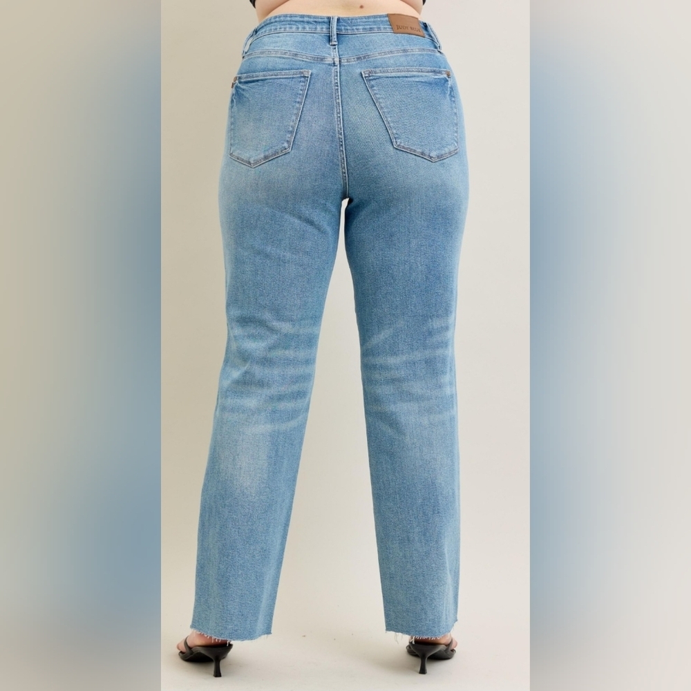 Judy Blue HR Rigid Magic 90's Straight Fit Jeans Star Americana Various Retail - Picture 14 of 16